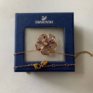 - Swarovski Crystal Flower Necklace, Rose Gold, 16.5”
